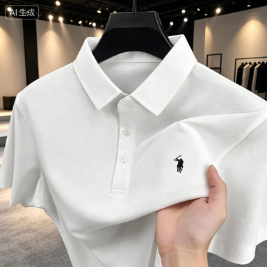 Golf Equipment Logo - Men's Classic Polo Shirt –Breathable Cotton