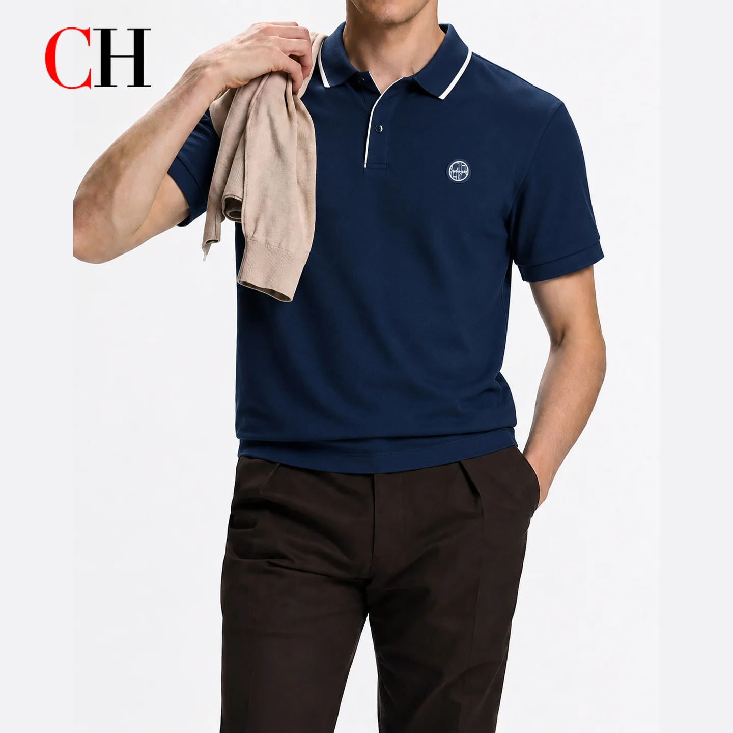 CH Men Single White Tipped Col - Golf Equipment Logo 评论和价格